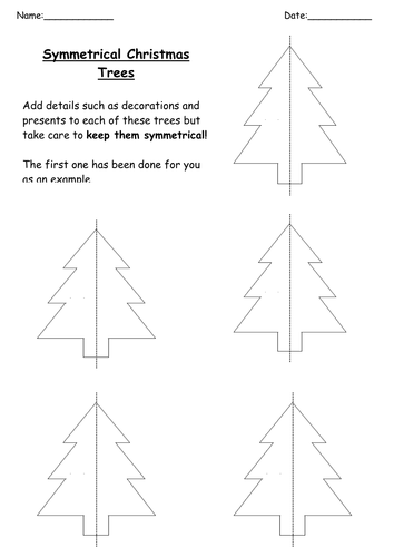 Christmas Symmetry Worksheets