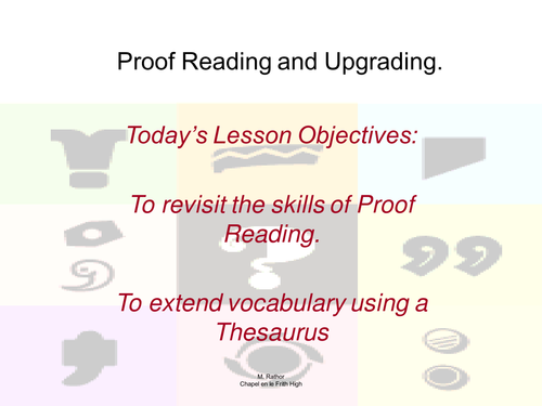 Proof Reading / Upgrading & Kinaesthetic Kung Fu