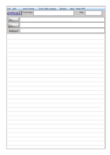 email template printable