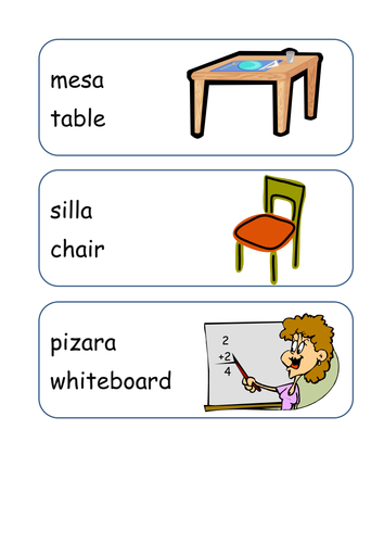 Classroom Labels With Spanish And English Teaching Resources