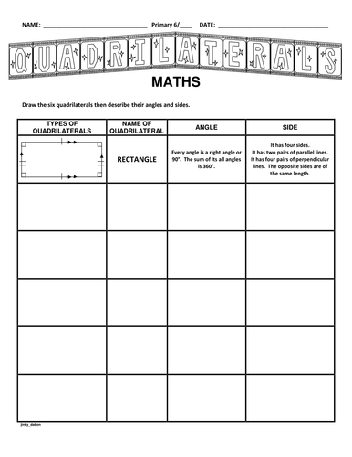 Draw the Types of Quadrilaterals | Teaching Resources