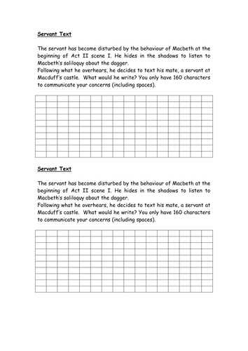 Macbeth - What the Servant Saw - concise writing