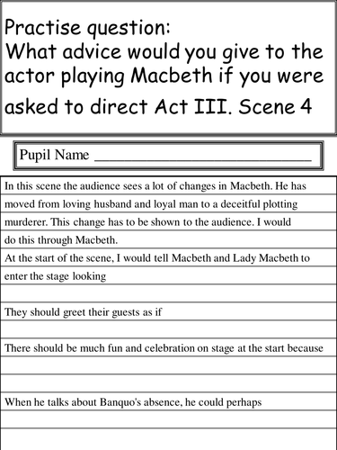 Macbeth - Essay Plan 2 - Direct the scene