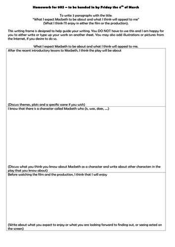 Macbeth Lesson To Contextualise Time Period