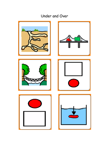 Under and over - flashcards | Teaching Resources