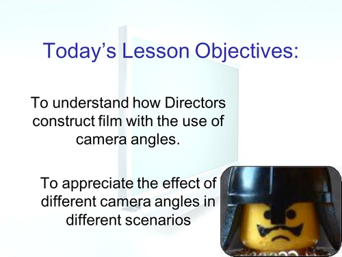 Full lesson PP camera Angles & Worksheet