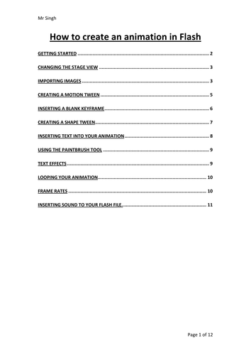 OCR Nationals Unit 20 Flash Helpguide