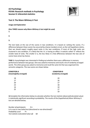 Accompanying Statistics word document