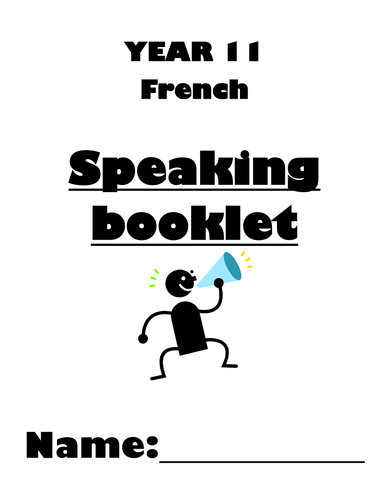 Speaking booklet for Speaking examination