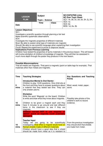 Comparing Everyday Materials and Magnetism