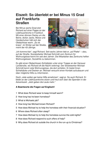 Obdachlosigkeit in Frankfurt