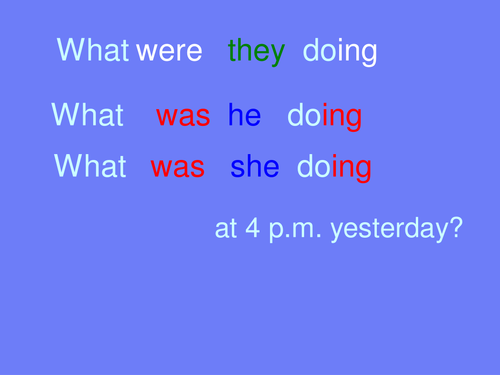 Practice on the Past Continuous Tense