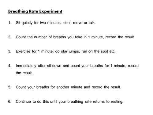 breathing rate and exercise experiment