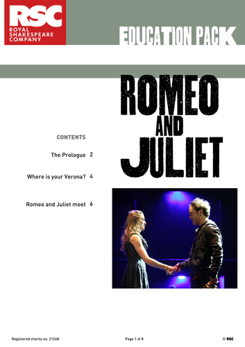Romeo and Juliet 2010 Teacher Pack