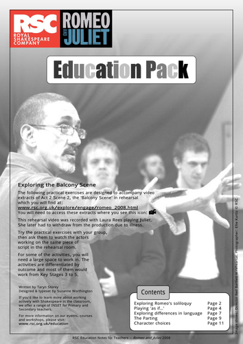 Romeo & Juliet 2008 Teacher Pack (The Balcony Scene)