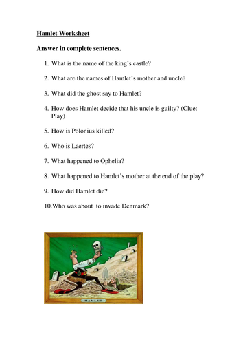 GCSE Hamlet by William Shakespeare: Plenary Ideas