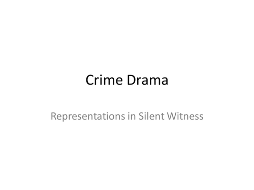 GCSE Media Studies Crime Drama Tasks