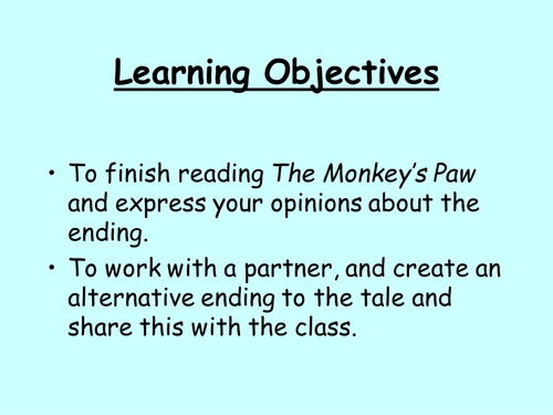 The Monkey's Paw - Full lesson PP Lesson 6