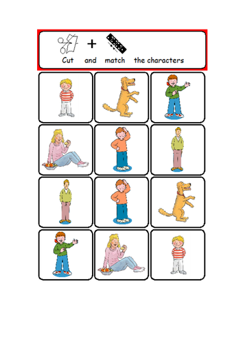 kindergarten for my family worksheet Teaching   Tes  match lbrowne Resources by Character ORT