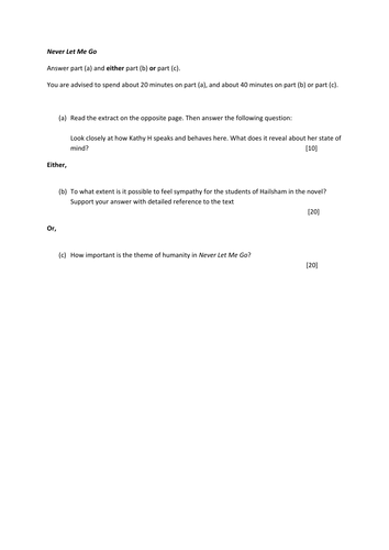 Never Let Me Go Exam Prep