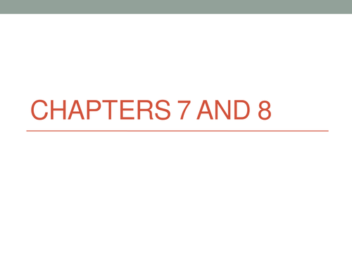 To Kill a Mockingbird chapters 7 and 8