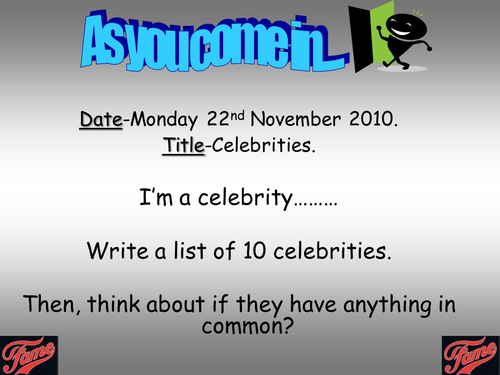 Day in the Life of a Celebrity Diary Entry