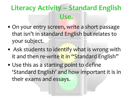 OfSted Outstanding Literacy All lessons Starter: 5