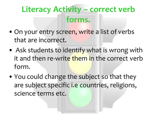 OfSted Outstanding Literacy All lessons Starter: 6