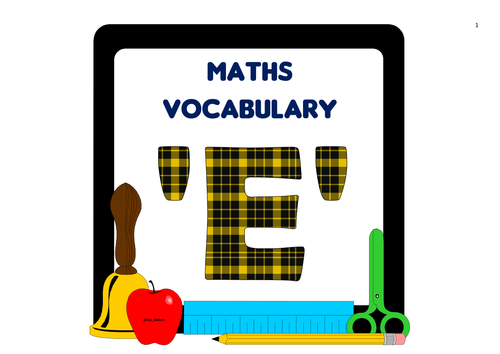 Maths Vocabulary 'E'