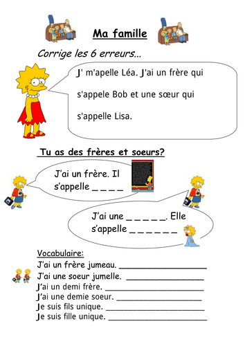 Y7 Family Les Simpson Teaching Resources
