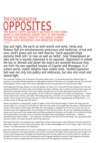 Romeo & Juliet 2006 Article: Opposites in the Play
