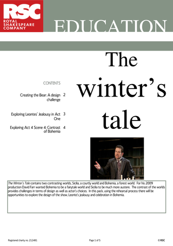 The Winter's Tale (2009) Teacher Pack