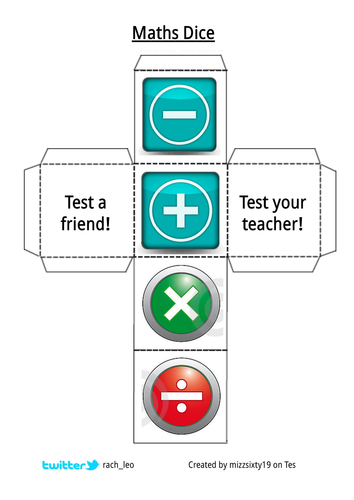 Maths Game Dice - Starter/Plenary Use