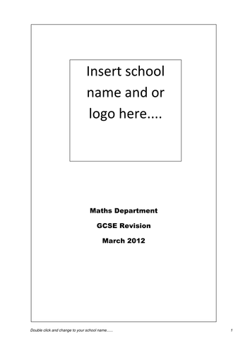 GCSE D to C Borderline Revision Questions