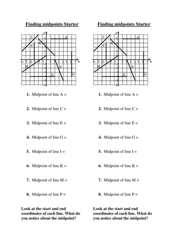 Midpoints of a line segment