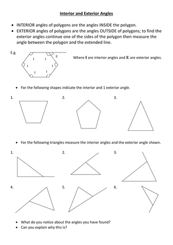 Interior and Exterior Angles