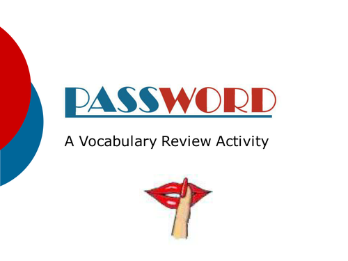 password plenary game for vocabulary learning