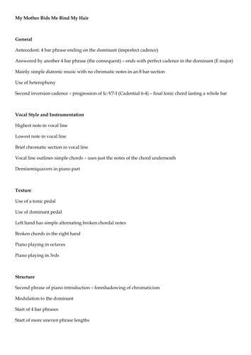Edexcel AS set work 11-12 music checkpoints