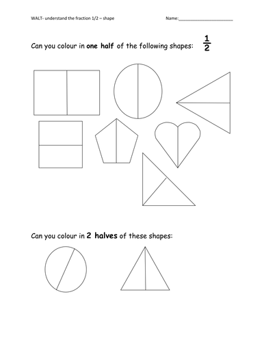 shading worksheet quarters Halving Teaching Resources shapes Tes  2D anoakes1 by