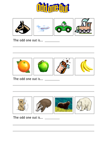 Odd one Out Visual Thinking Skills Activity
