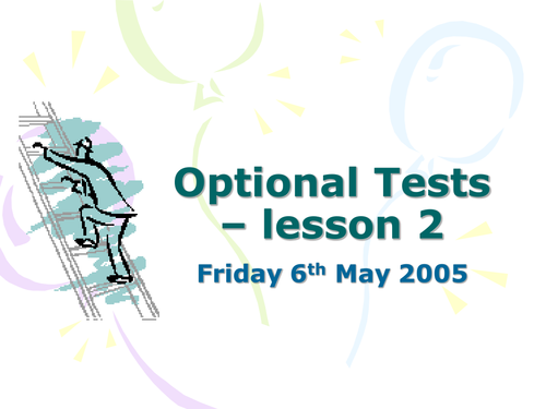 Optional Tests in English Preparation Lesson 3