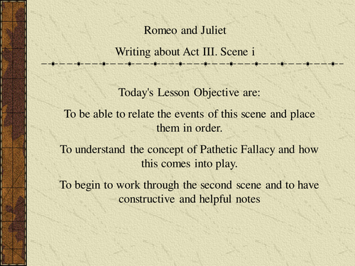 Romeo & Juliet - Pathetic Fallacy In The Play