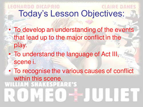 Romeo & Juliet - Writing about III.i - Structure