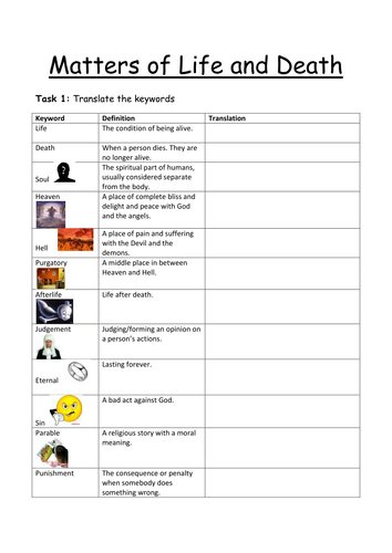 Edexcel Matters of Life and Death resources