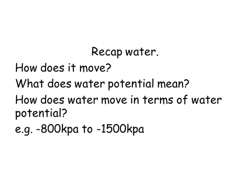 Transport of water across the root and movement up