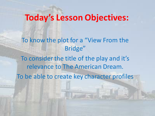 A View From A Bridge - Full Lesson  PP 3