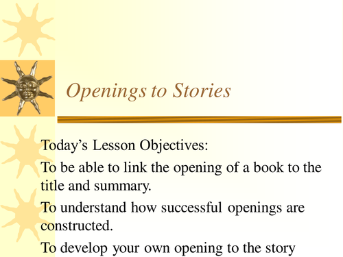 Story Openings Lesson - Analyse