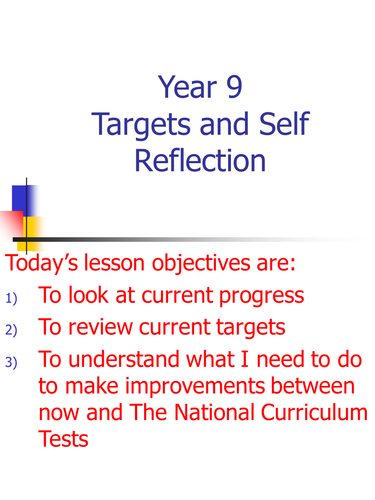 Self Reflection & Target Setting Lesson