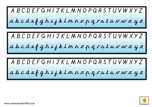 simple-cursive-alphabet-strips-blue-teaching-resources