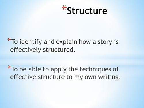 teaching creative writing structure